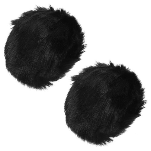 Pair faux fur wrist cuffs - faux,