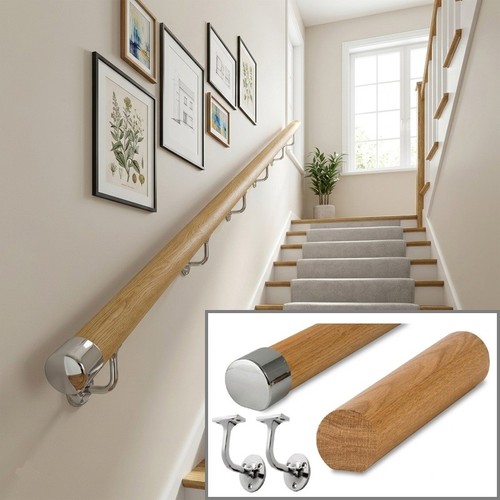 Wall mop stick oak chrome - wall,