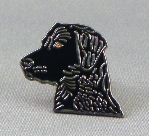 Black labrador dog enamel pin - black,