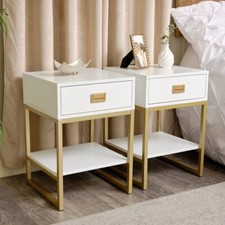 Pair of One Drawer Bedside