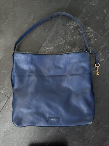 Fossil blue leather bag - leather,
