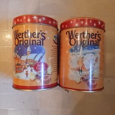 2x WERTHER'S ORIGINAL  VINTAGE CANDY SWEET  TINS IN GOOD COLLECTIBLE CONDITION.