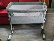 Babylo Snuggle Cuddle Co Sleeper, Slate Grey Next To Me Crib + 4 Sheets