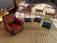 Sindy Doll Dining Set, 3 Chairs & Easy Chair