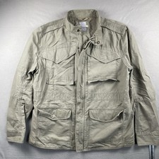 Fat Face Jacket Mens XXL 2XL Brown Utility Military Chore Cargo Casual Zip Fly