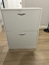 White 2-Drawer Tilt-Out Shoe