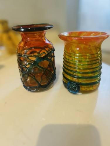 Medina malta art glass vases - glass,