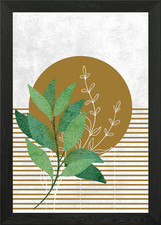 Green Leaves and Gold Circle