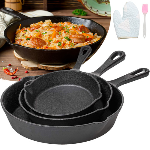 3pcs cast iron non stick - iron,