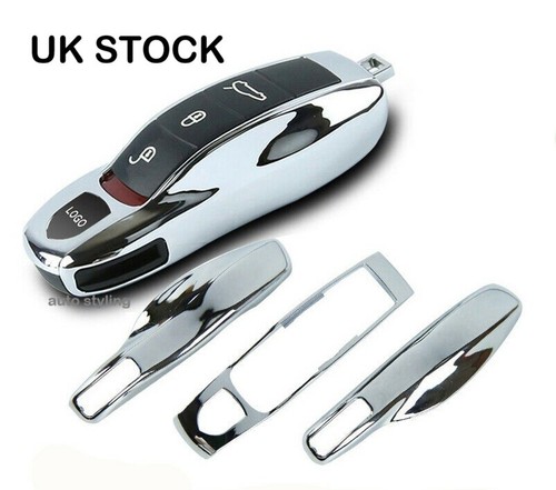 Chrome car key fob cover - key,