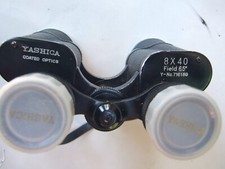 Vintage Yashica Japan  Binocular Binoculars w Leather Black Case 8x40 Field 65°