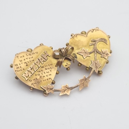 Gold fronted mizpah brooch - fronted,