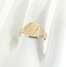 9ct Gold Signet Ring Ladies Child Hallmarked 2grams size 'L' with Gift Box