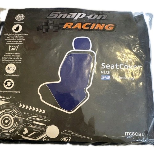 Snap racing seat cover navy - on,