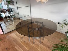1970s round glass top chrome - 1970s,
