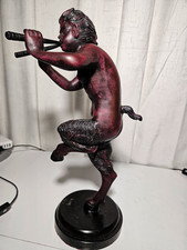 EXQUISITE Pan Bronze Figure On