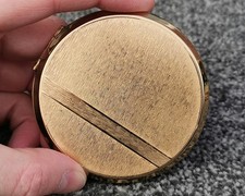 Stratton Pinstripe Vintage Powder Compact, Refillable Makeup Case, Vanity 50s