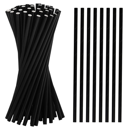Black paper sip straws - paper,