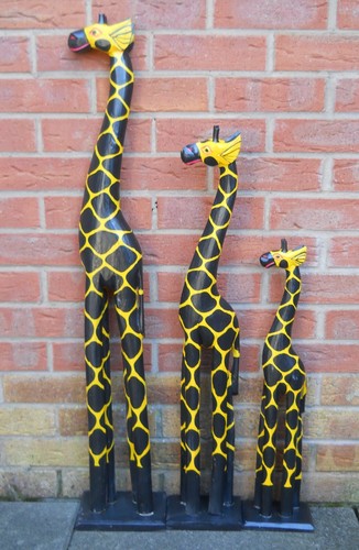 Colourful wooden giraffes l - colourful,