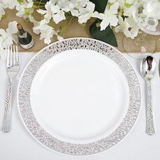 Plastic 10" ROUND PLATES Lacey