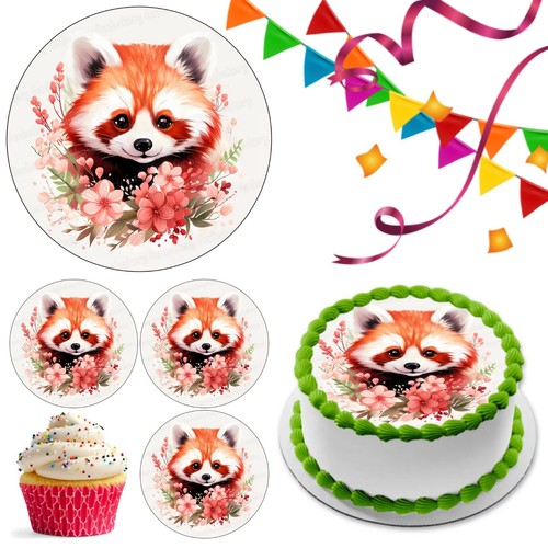 Red panda animal cake - cake, topper