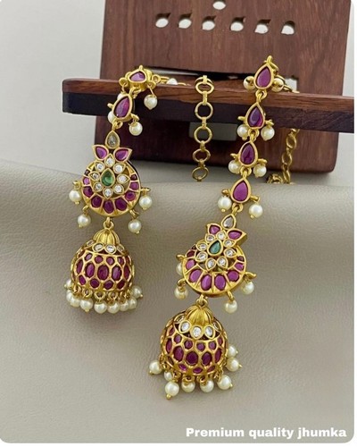 Jhumka with earchain - jhumka,