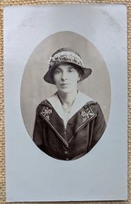 Unknown Woman  Tallis Woodcock Birmingham Studio Portrait RPPC Photo Postcard