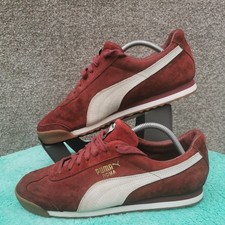 PUMA Roma Mens Trainers Suede Ox Blood Red White UK9 retro Pre Owned 