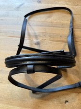 Black English Leather Padded Flash Noseband. Size Full.