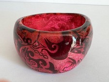 Vintage Retro Chunky Lucite Bracelet Bangle with Glitter