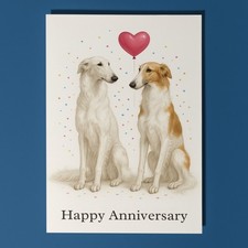 Borzoi Dogs Duo -  Happy