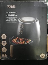 Matte Black Scandi 4L Manual Air Fryer Non-stick Timer Brown Wood Fried Chicken