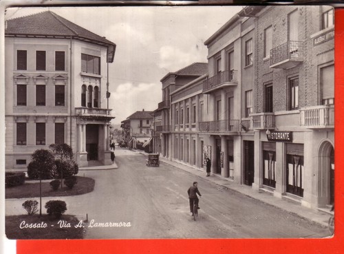 Postcard cossato travelled - postcard, b/w