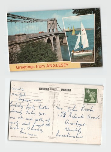 Postcard menai suspension - postcard,