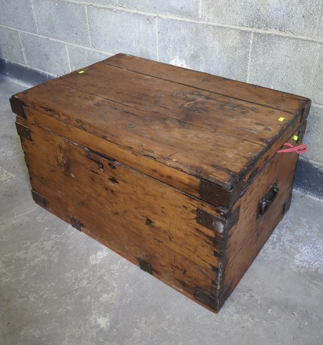 Antique solid pine chest - solid,