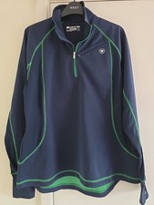 ARIAT COLD SERIES VENTEK 1/4 ZIP TOP, LONG SLEEVE, VENTED, BLUE & GREEN, SIZE L