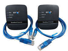 2x BT Broadband Extender 500 Powerline Adapters with Ethernet Cables