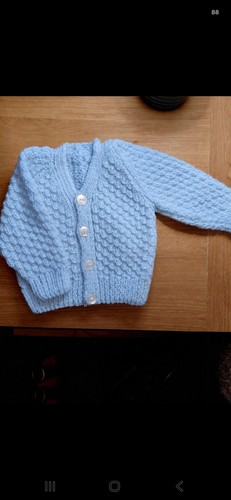 Babies hand knitted cardigan - hand,