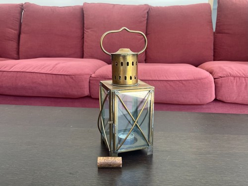 Vintage brass ship - brass, lantern