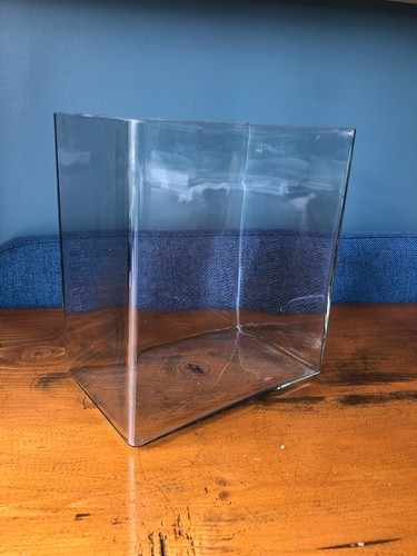 Large square glass - , vase