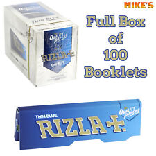 Full Box of 100 Booklets Rizla Blue Rolling Cigarette Papers Free P&P Only 21.65
