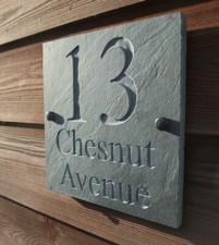 New Deep Engraved Slate House Door Sign Plaque Any Name Number Many Sizes