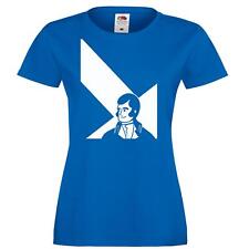 Womens Robert Burns Saltire Scotland Poet Burns Night Blue Lady Fit T-Shirt