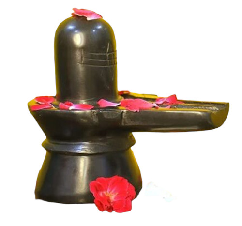 Black marble shiva lingam - 3'',