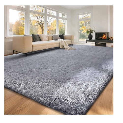 Large grey shag rug 160x230cm - large,