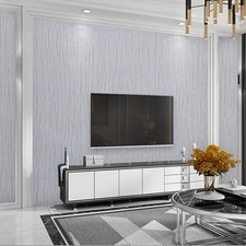 1-6x Silver Grey Glitter Embossed Wallpaper Metallic Stripes Feature Wall Papers