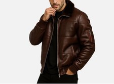 Men genuine leather jacket - genuine,