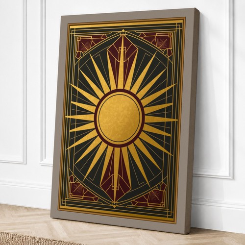 Radiant sun art deco - deco, canvas