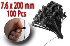 100 Black Reusable releaseable Cable ties tidy wrap strap locking 7.6mm x 200mm