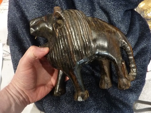 Vintage elephant hand carved - vintage,